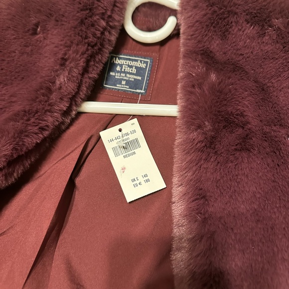 Abercrombie & Fitch Deep Wine Teddy Jacket - Picture 2 of 2